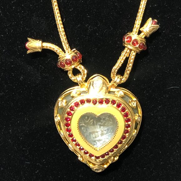 Elizabeth Taylor Shah Jehan 1993 Vintage Avon Heart Statement Necklace - Picture 1 of 16